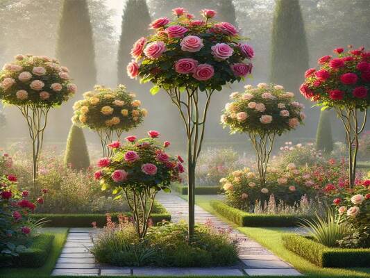 Stammrosen – Edle Rosen auf Hochstamm für Ihren Garten - Stammrosen: Pflanzung, Pflege & Tipps