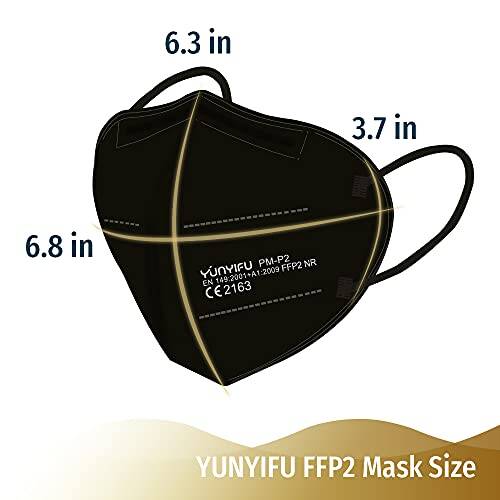 10 x YUNYIFU FFP2 Maske Schwarz, 9,90