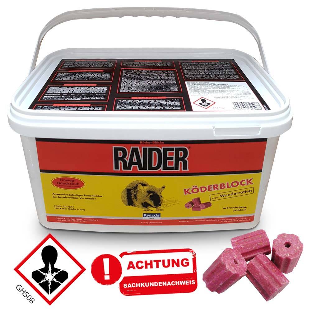 Raider Kderblcke 3,2kg  wetterfeste Ratten-Festkder fr Profis, 84,90